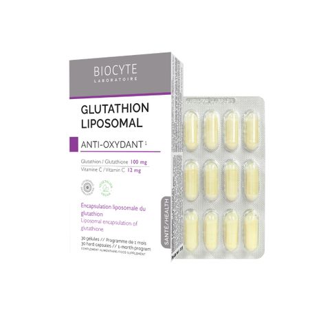 Viên uống trắng da Glutathion Liposomal Biocyte Pháp - Ngừa nám, sáng da, cải thiện sức khỏe da 30 viên