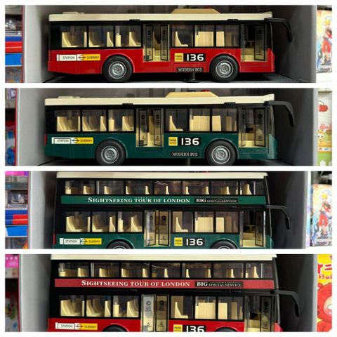 Xe Ô Tô Bus Thành Phố Đồ Chơi Cho Bé Xe Buýt Mô Hình 9803 & 9804 Có Nhạc Đèn LED Chạy Bằng Đà Phát Triển Trí Tuệ