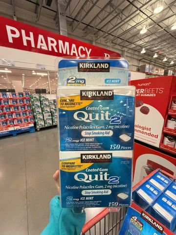 Kẹo cai thuoc la Kirkland Signature Quit 2 Gum Ice Mint 150 viên