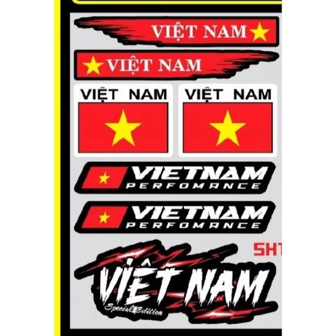 Tem logo sticker Việt Nam Race nên đỏ kích thước nhỏ vừa