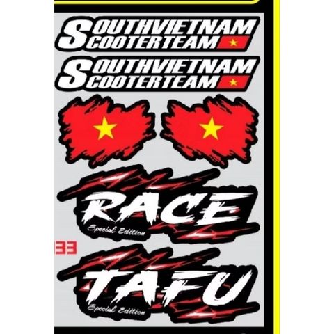 Tem logo sticker Việt Nam Race nên đỏ kích thước nhỏ vừa