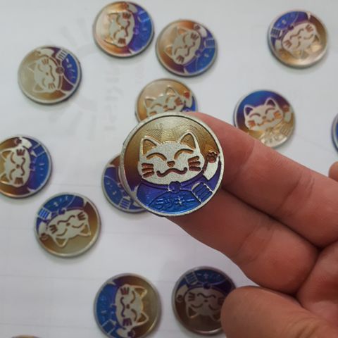 Logo Mèo Thần Tài Nhỏ - Bao Chuẩn Nét - Kèm Keo 3M Siêu Chắc