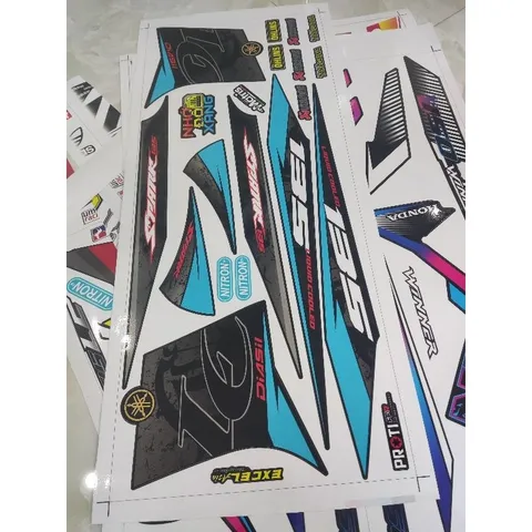 Tem Rời Yamaha Exciter 2010 Trắng Đen  - Decal In Chất Lượng