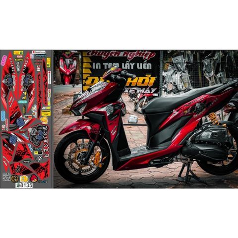 TEM KINGKONG VARIO 150 ĐỎ (TEM VARIO CON KHỈ) - Decal Cao Cấp Nhất
