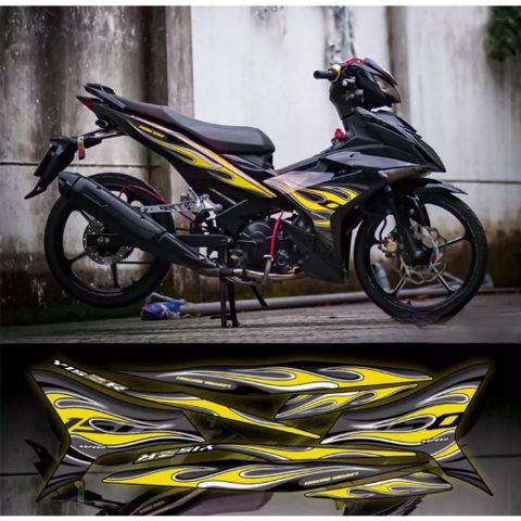 Tem Lửa Exciter 150 Dán Xe Đen Nhiều Màu  - Decal In Chất Lượng