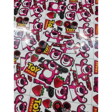 Combo Nguyên Tấm Decal Gấu Dâu Losto Mini  - Decal In Chất Lượng