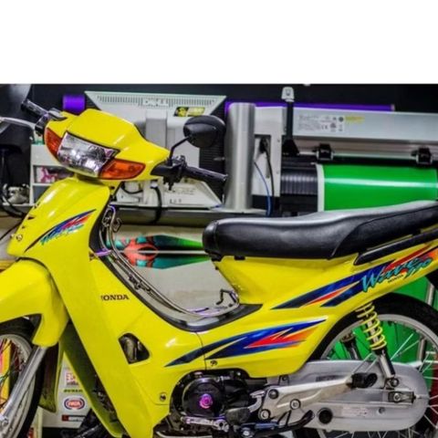 Tem rời Wave nhỏ vàng - mẫu zin xanh Crom siêu bóng Quyen Decal