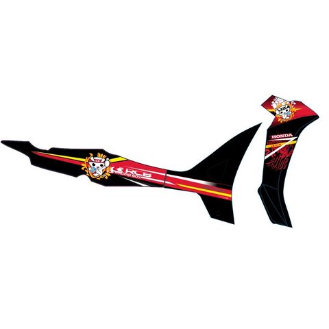 Tem Wave Blade 110 Đỏ Đen Logo Racing Boy  - Decal In Chất Lượng