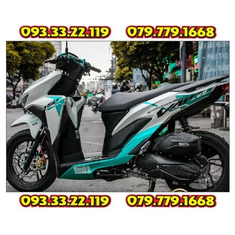 Tem Xe Vario 150 Dán Xe Trắng Hoặc Xám Phối Xanh Ngọc  - Decal In Chất Lượng