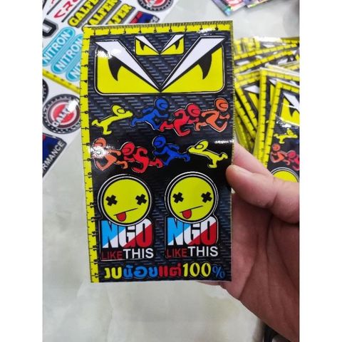 Combo Tấm Tem Logo Mini Vui Nhộn  - Decal In Chất Lượng