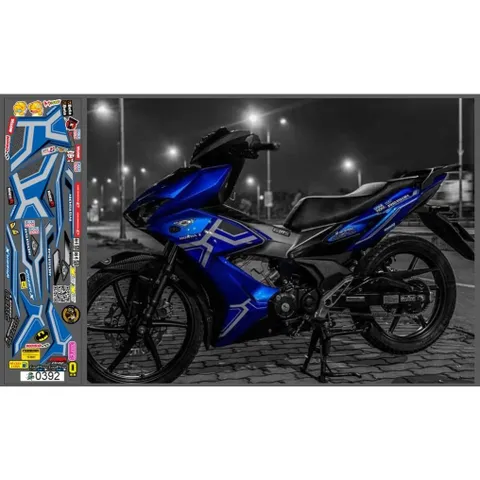 TEM RS150 WINNER X MÀU XANH CANDY, XANH GP - Decal Cao Cấp Nhất