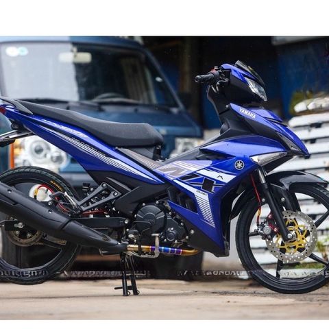 Exciter 150 MX xanh trắng mẫu mới