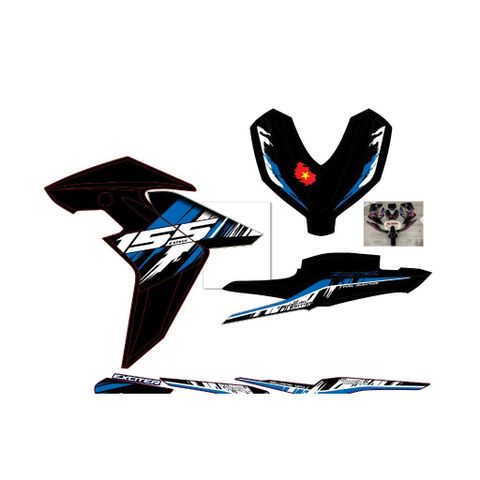 Tem rời exciter 155 zin xe đen phối xanh trắng