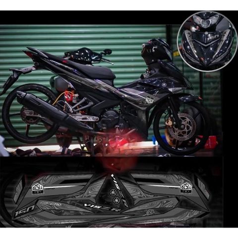 Tem rời exciter 150 mẫu Y15ZR full đen phối đủ màu