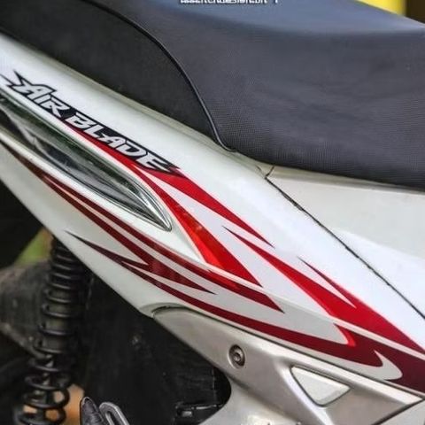 [Siêu Sale] Tem rời AirBlade 2009 125 mẫu đỏ đen dán xe trắng - tem không bay màu Cao Cấp