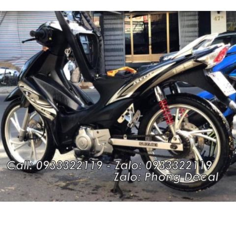 Tem Rời Suzuki Axelo 125 Đen Phối Vàng Đồng - Tem Chuẩn  - Decal In Chất Lượng