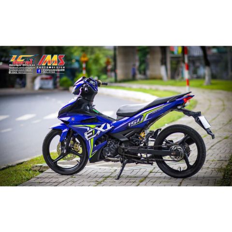 Tem Rời Dán Xe Exciter 150 Mẫu EX Xanh Trắng Cực Đẹp, Hàng 3 Lớp Chất Lượng Cao Quyen Decal