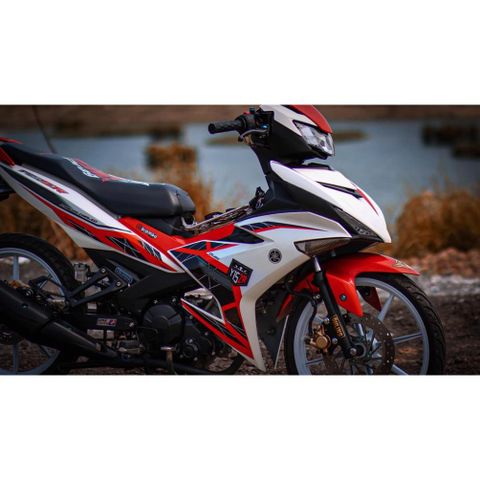 Tem rời Y15ZR cho Exciter 150 trắng đỏ đen cao cấp Quyen Decal