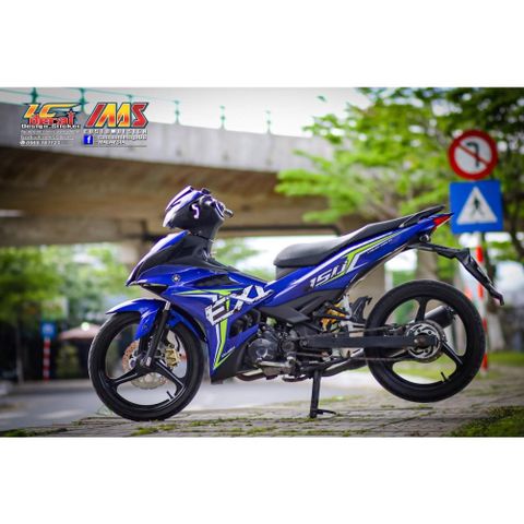 Tem Rời Dán Xe Exciter 150 Mẫu EX Xanh Trắng Cực Đẹp, Hàng 3 Lớp Chất Lượng Cao Quyen Decal