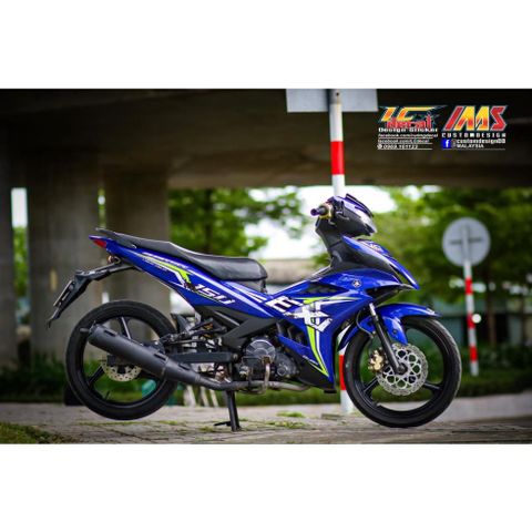 Tem Rời Dán Xe Exciter 150 Mẫu EX Xanh Trắng Cực Đẹp, Hàng 3 Lớp Chất Lượng Cao Quyen Decal