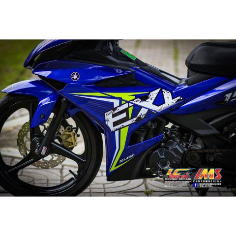 Tem Rời Dán Xe Exciter 150 Mẫu EX Xanh Trắng Cực Đẹp, Hàng 3 Lớp Chất Lượng Cao Quyen Decal