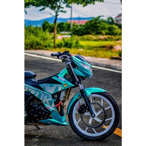 Tem Rời Dán Xe Raider FI Mẫu Movistar Xanh Cực Chất, Hàng 3 Lớp Chất Lượng Cao Quyen Decal