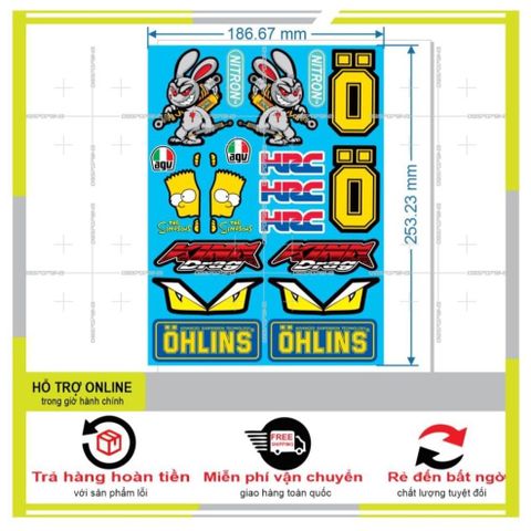 SHINDECAL- LOGO STICKER DÁN XE MÁY M69 - Tem 3 Lớp  Cao Cấp