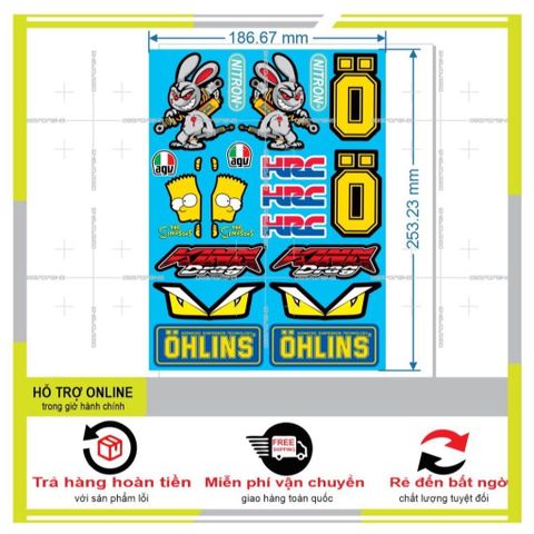 SHINDECAL- LOGO STICKER DÁN XE MÁY M69 - Tem 3 Lớp  Cao Cấp