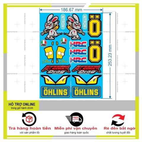 SHINDECAL- LOGO STICKER DÁN XE MÁY M69 - Tem 3 Lớp  Cao Cấp