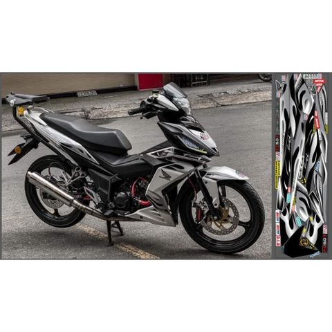TEM LỬA DÁN XE WINNER V1 MÀU TRẮNG - Decal Cao Cấp Nhất
