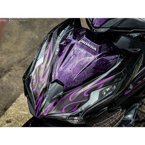 [FreeShip] [Ảnh thật] Tem rời Air Blade 2022 - Mẫu tem lửa tím đen nổi bật - Chuẩn From cực đẹp Quyen Decal