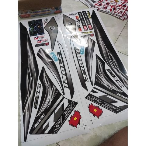 [FreeShip] [Ảnh thật] TEM RỜI mẫu LC hiệu ứng khói xám bắt mắt cho Exciter 135 đen Quyen Decal