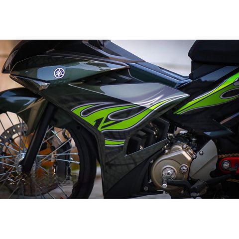 tem rời exciter 150 lửa xanh lá xe full đen