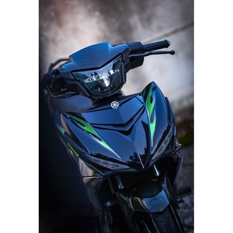 tem rời exciter 150 lửa xanh lá xe full đen