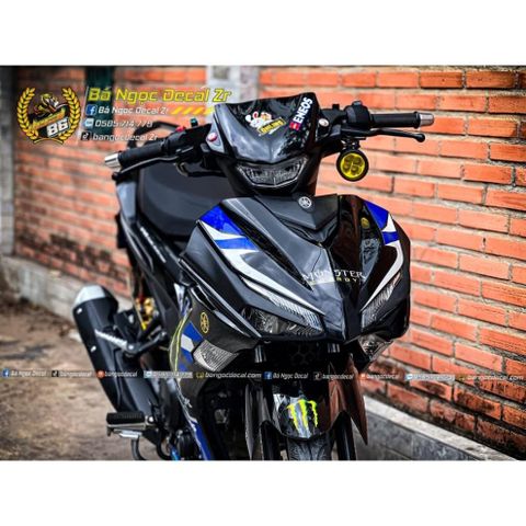 TEM RỜI MONSTER VER 2 DÁN XE EX155 VVA ĐEN BÓNG-ĐEN VÀNG ĐỒNG QDC