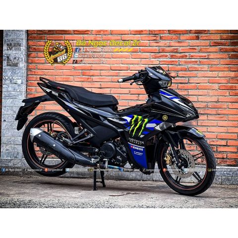 TEM RỜI MONSTER VER 2 DÁN XE EX155 VVA ĐEN BÓNG-ĐEN VÀNG ĐỒNG QDC