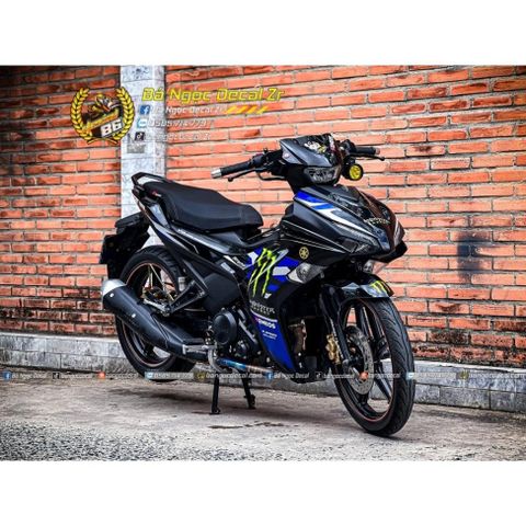 TEM RỜI MONSTER VER 2 DÁN XE EX155 VVA ĐEN BÓNG-ĐEN VÀNG ĐỒNG QDC