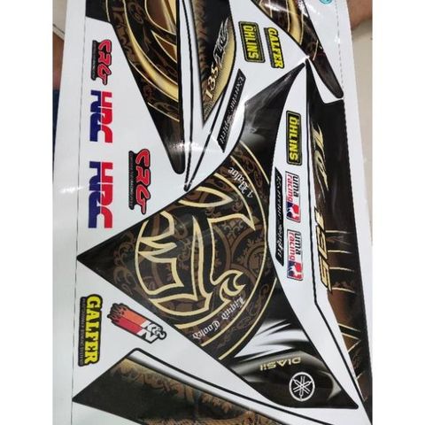 Tem Rời Chế Ex 135 Lc Maylay Vàng Đồng Dán Xe Đen  - Decal In Chất Lượng