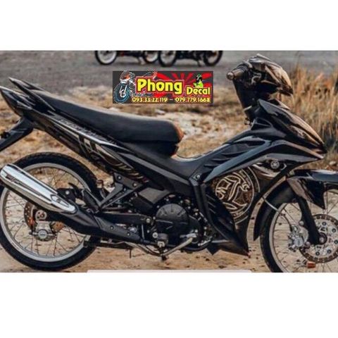 Tem Rời Chế Ex 135 Lc Maylay Vàng Đồng Dán Xe Đen  - Decal In Chất Lượng