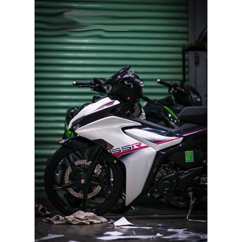 Tem rời Exciter 155 mẫu R trắng đen hồng , in sắc nét, 3 lớp không phai màu CM00033 1 2