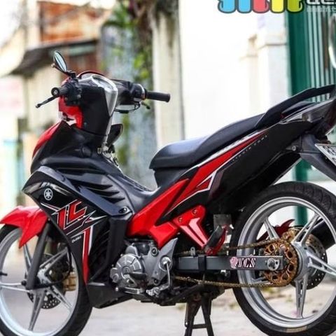 Tem Rời Exciter 135 Phối Đỏ Dán Xe Đen Bóng  - Decal In Chất Lượng