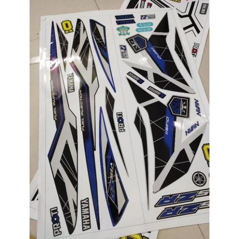 Tem Chế Rời Exciter 150 Y15ZR Xám Bạc Đen  - Decal In Chất Lượng