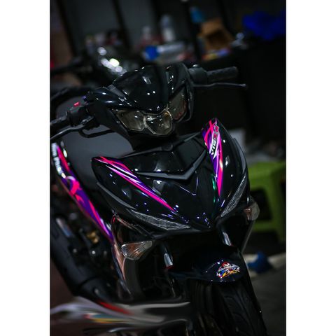 Tem rời Exciter 150 mẫu hoa văn chữ tàu đen hồng tím, in sắc nét ,3 lớp không phai màu CM00008 1 2