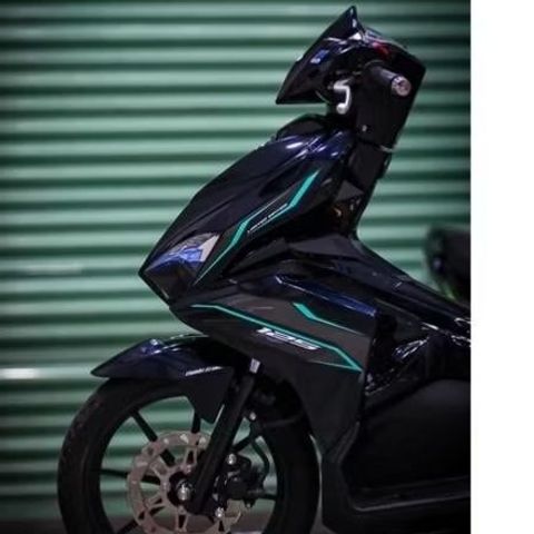 [Giá hủy diệt] Tem rời AirBlade AB 125 đen - mẫu chỉ xanh ngọc xám đơn giản - dễ dán Cao Cấp