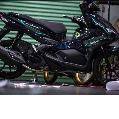 [Giá hủy diệt] Tem rời AirBlade AB 125 đen - mẫu chỉ xanh ngọc xám đơn giản - dễ dán Cao Cấp