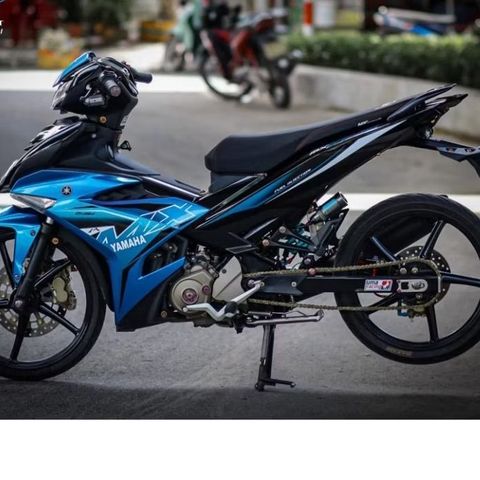 Tem Rời Dán Xe Exciter 150 Mẫu MX King Xanh Đen Trắng Cực Chất, Hàng 3 Lớp Chất Lượng Cao Quyen Decal