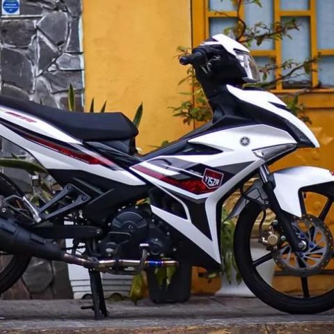 Tem Rời Ex 150 Y15ZR 2022 Hoa Văn Dán Xe Trắng  - Decal In Chất Lượng