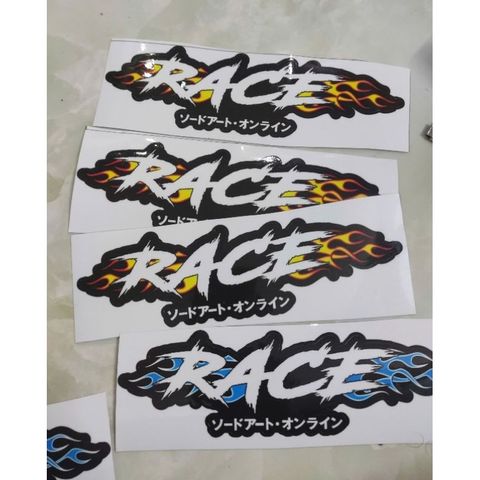 Tem Logo Chữ Race mẫu Lửa dán xe điện,xe máy,ô tô,dán mọi nơi