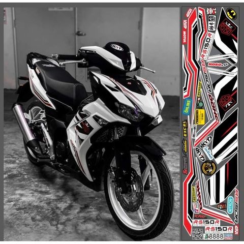 TEM RS150R WINNER X V3 MÀU TRẮNG - Decal Cao Cấp Nhất