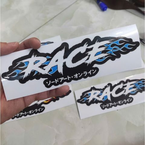 Tem Logo Chữ Race mẫu Lửa dán xe điện,xe máy,ô tô,dán mọi nơi